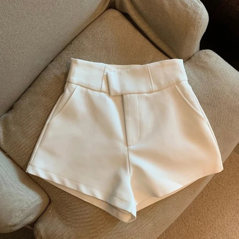 MEXZT Y2K Streetwear Black Shorts Women Elegant High Waist White A Line Wide Leg Suit Short Sexy Club Slim Hot Short Pants New - 3KDyn